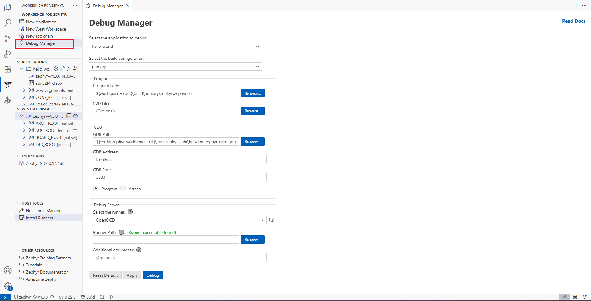 Edit Debug Configuration